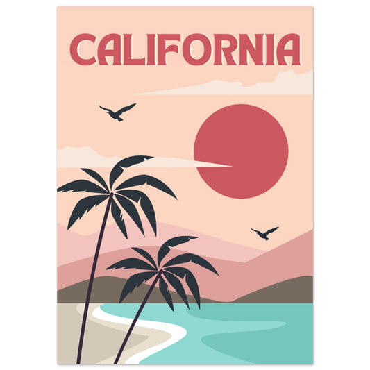 Affiche de la ville de la Californie Premium